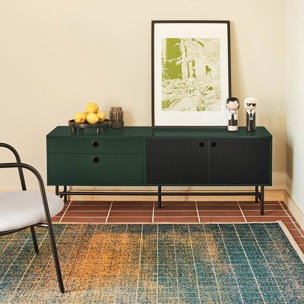 Masă TV verde închis 140x52 cm Punto - Teulat-image-1
