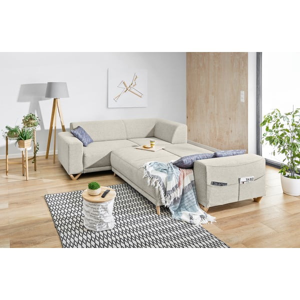 Colțar bej extensibil/cu spațiu de depozitare (cu colț pe partea stângă/în formă de ”L”) Classy Sophie – Miuform-image-4