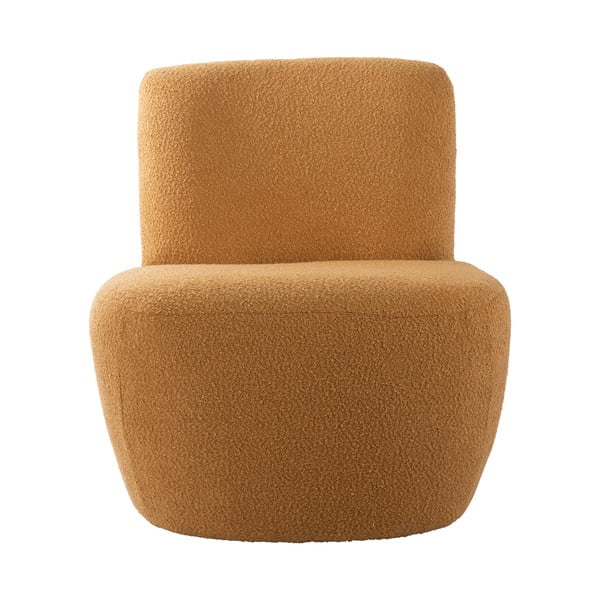 Fotoliu galben cu tapițerie din țesătură bouclé Ada – Leitmotiv-image-2