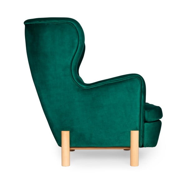 Fotoliu cu spătar înalt SKANDICA Ingrid Green, verde închis-image-1