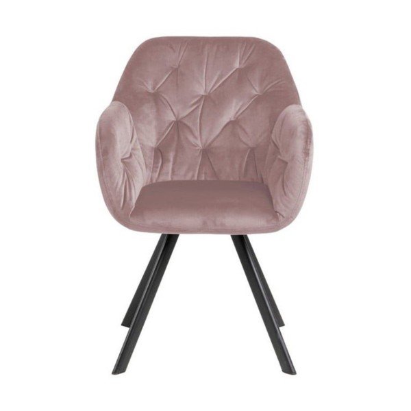Scaun de sufragerie roz deschis cu cotiere tapițat Lola – Actona-image-1
