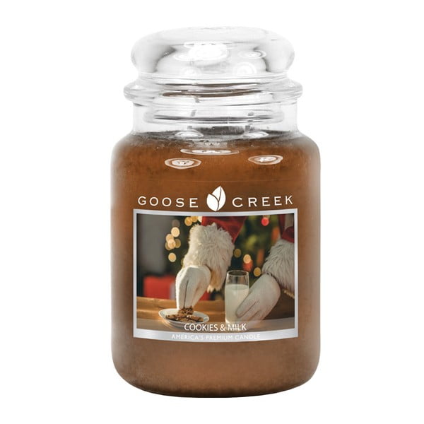 Lumânare parfumată în recipient de sticlă Goose Creek Cookies and Milk, 150 ore de ardere