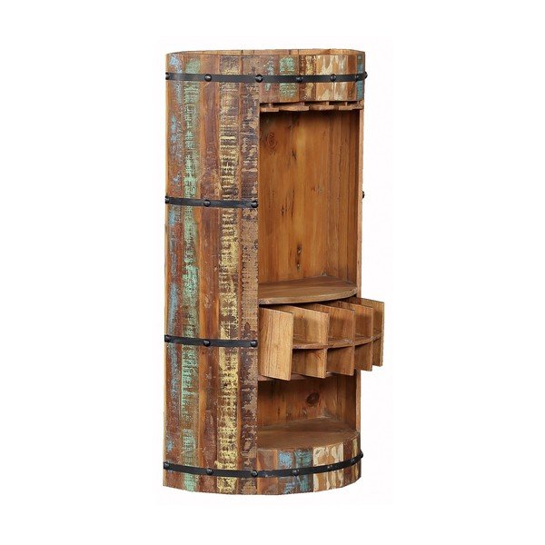 Dulap vinotecă în culoare naturală din lemn reciclat număr sticle 8, 60x115 cm Kaveri – Interia Home & Living-image-4