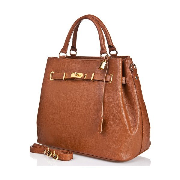 Geantă din piele Massimo Castelli Petronella Cognac, maro coniac-image-2