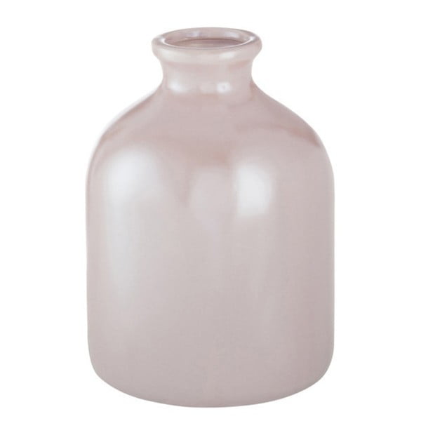 Vază roz din gresie ceramică J-Line, 13 x 13 x 17 cm