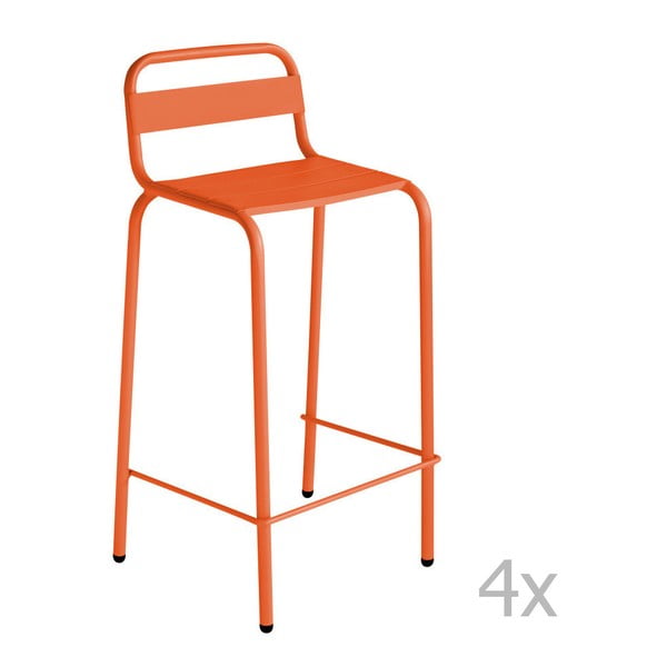 Set 4 scaune de bar Isimar Barcelonita, portocaliu