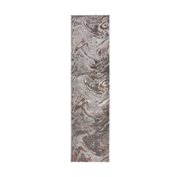 Covor tip traversă Flair Rugs Marbled, 80 x 300 cm, gri-bej