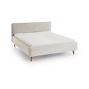 Pat matrimonial crem tapițat fără somieră 180x200 cm Mattis – Meise Möbel
