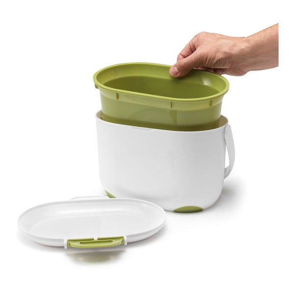 Recipient pentru deșeuri compostabile Addis Caddy, 2,5 l, alb-verde-image-2