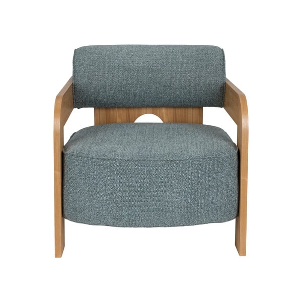 Fotoliu albastru prăfuit cu tapițerie din țesătură bouclé Oolong – Zuiver-image-3