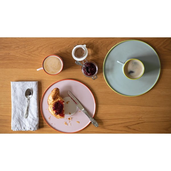 Set ceașcă cu farfurie din gresie Remember Greta, 250 ml, albastru-image-1