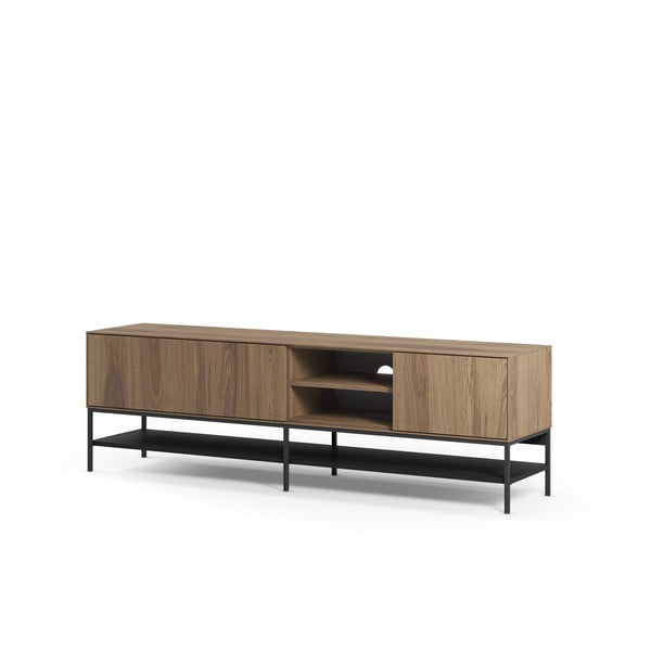 Comodă TV în culoare naturală cu aspect de lemn de stejar 180x55x35 cm Amira – Marckeric-image-2