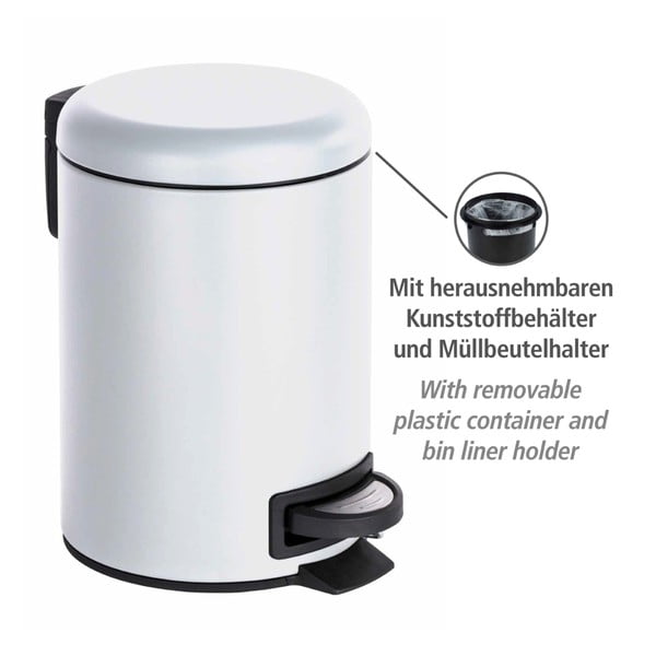 Coș deșeuri Wenko Leman, 3L, alb-image-4