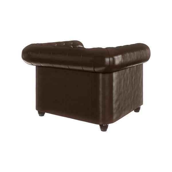 Fotoliu maro închis cu tapițerie din imitație de piele York – Ropez-image-2
