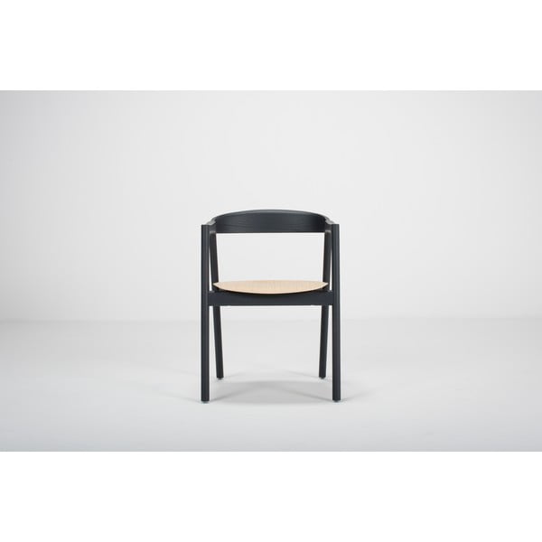 Scaun din lemn de stejar Gazzda Muna, negru-image-3