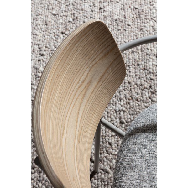 Set de scaune de sufragerie gri deschis/în culoare naturală cu cotiere tapițat Nour – MOME-image-2