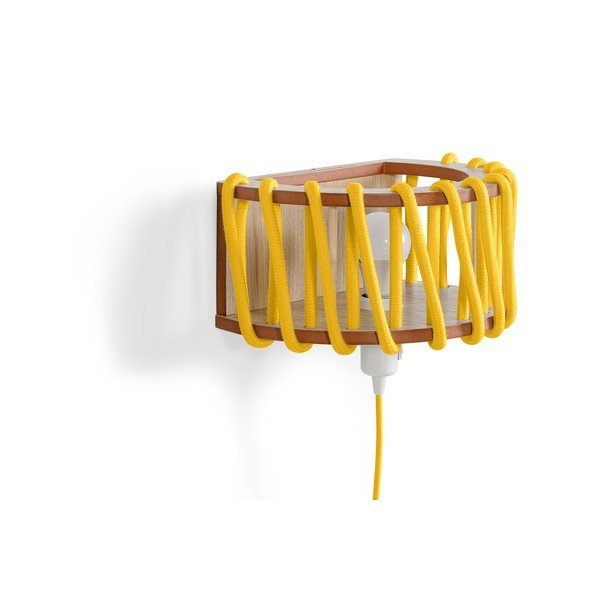 Aplică cu structură din lemn EMKO Macaron, lungime 30 cm, galben-image-3