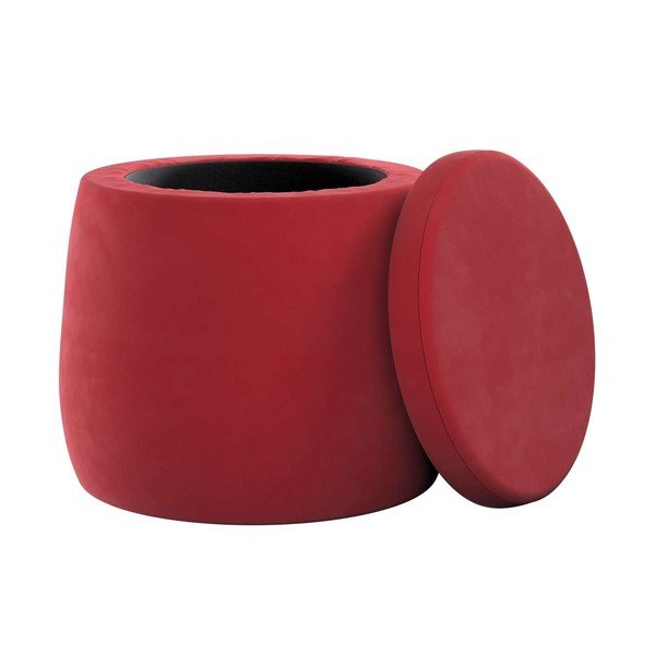 Puf de copii roșu cu tapițerie din catifea Posh Velvet – Yellow Tipi-image-1