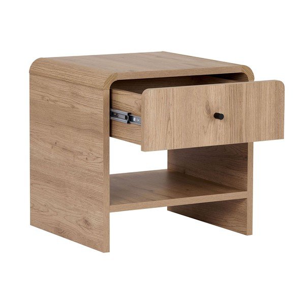 Noptieră în culoare naturală deschisă cu aspect de lemn de stejar Parila – Nordure-image-4