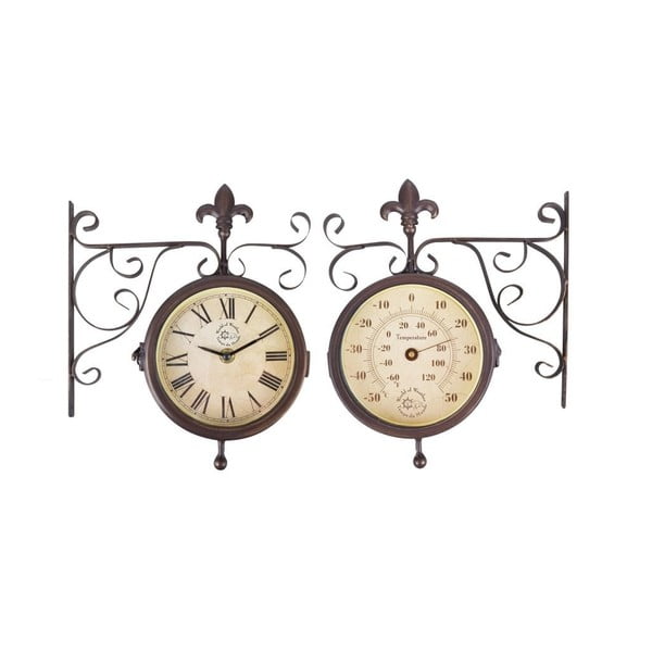 Set ceas și termometru pentru grădină Esschert Design Rustic