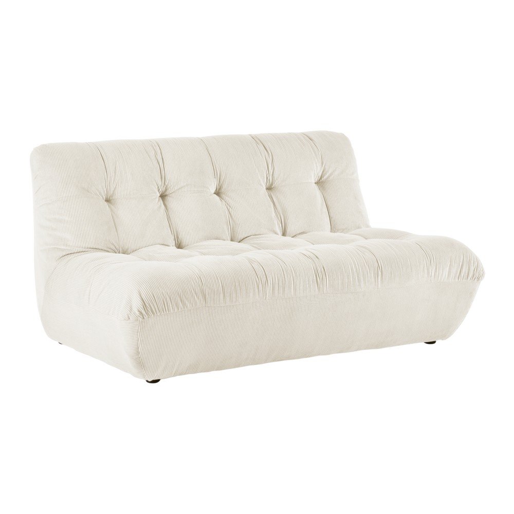 Canapea crem cu tapițerie din catifea reiată 145 cm Kelso – Jotex