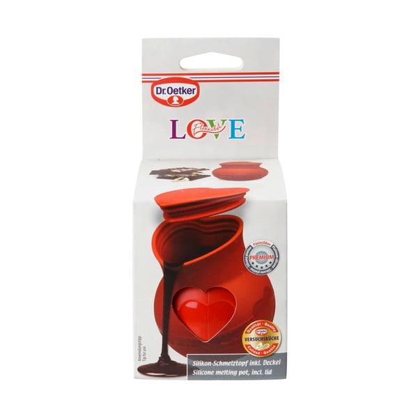 Recipient din silicon pentru topirea ciocolatei Dr. Oetker Flexxibel Love, 250 ml, roșu-image-2