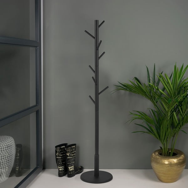 Cuier negru din lemn de arbore de cauciuc ø 36x170 cm Bro – Spinder Design-image-1