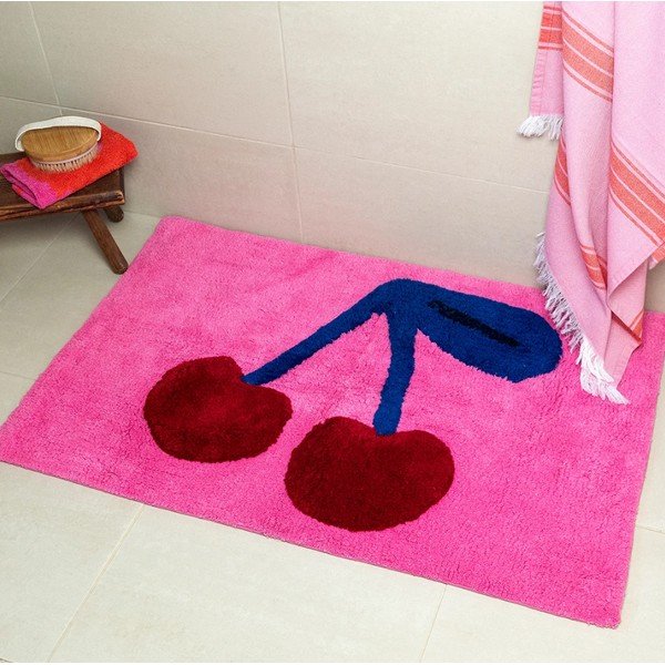 Covoraș de baie roz din material textil 83x52,5 cm Cherry – Rex London-image-1