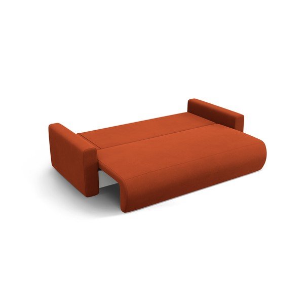 Canapea cărămizie extensibilă, cu spațiu de depozitare cu tapițerie din catifea 238 cm Belfast – Cosmopolitan Design-image-2