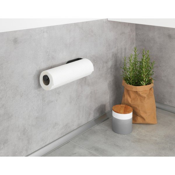 Suport pentru prosoape de hârtie de perete Wenko Nio, negru-image-1