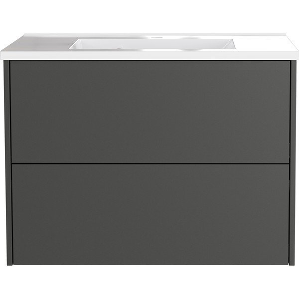 Dulap sub chiuvetă gri antracit suspendat cu aspect mat 81x61 cm Bodera – Germania-image-2