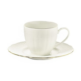 Set 6 cești din porțelan pentru cafea cu farfuriuțe Kutahya Cafe, 200 ml