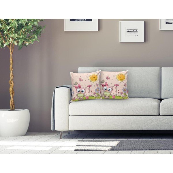 Față de pernă pentru copii 43x43 cm Pink Owl – Mila Home-image-1