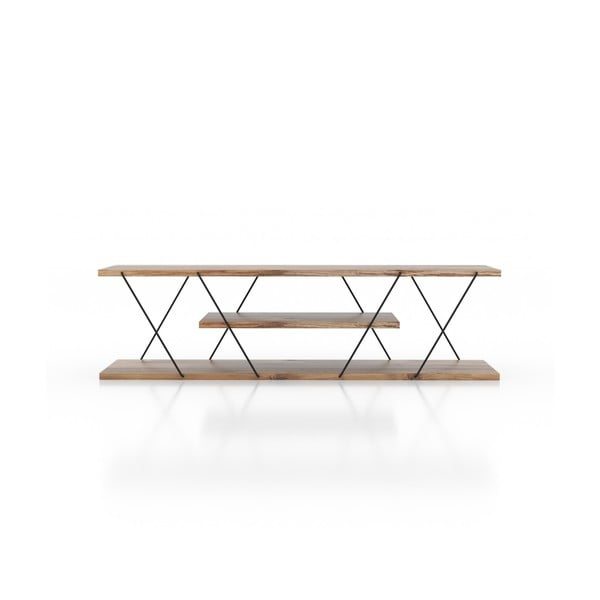 Comodă TV în culoare naturală cu aspect de lemn de nuc 120x33 cm Canaz – Kalune Design