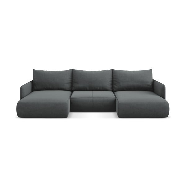 Colțar gri extensibil/cu spațiu de depozitare Nanea – Makamii