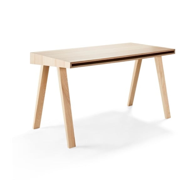 Birou din frasin lituanian cu 2 sertare EMKO 4.9, 140 x 70 cm-image-2