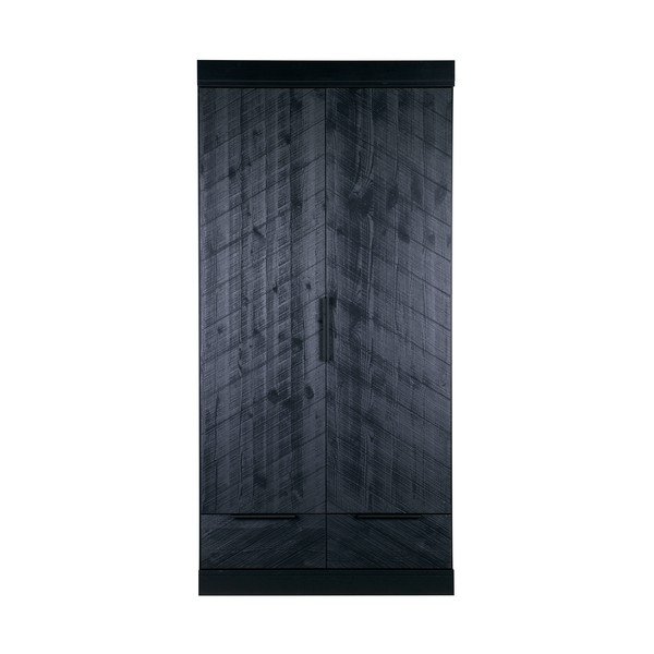 Dulap din lemn WOOOD Herringbone, înălțime 195 cm, negru-image-4