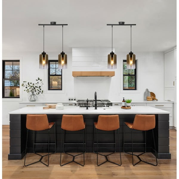 Lustră neagră cu abajur din sticlă ø 10 cm Aspra – Candellux Lighting-image-1