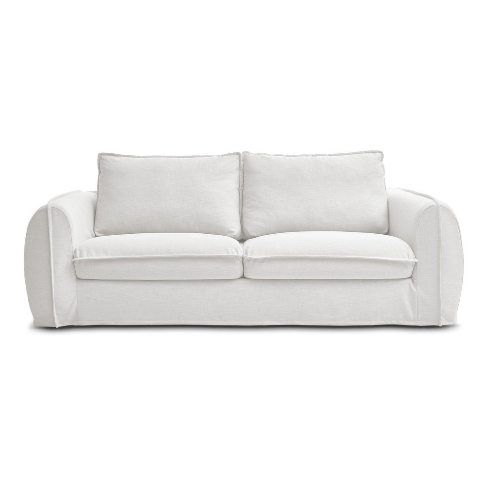 Canapea albă pentru dormitul zilnic/extensibilă 236 cm Archimede – Bobochic Paris