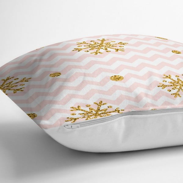 Față de pernă cu model de Crăciun Minimalist Cushion Covers Golden Snowflakes, 42 x 42 cm-image-1