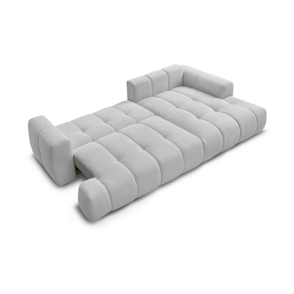 Colțar gri deschis extensibil/cu spațiu de depozitare (cu colț pe partea dreaptă/cu șezlong) Fuji – Bobochic Paris-image-4