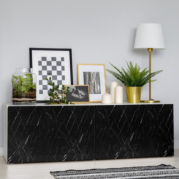 Autocolant pentru mobilier 200x60 cm Black and White Marble – Ambiance-image-1