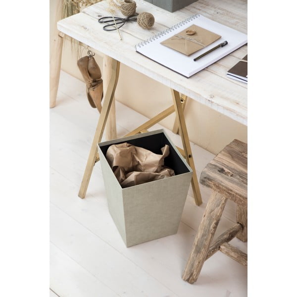 Coș de gunoi bej Sofia Canvas Paper Laminate – Bigso-image-2