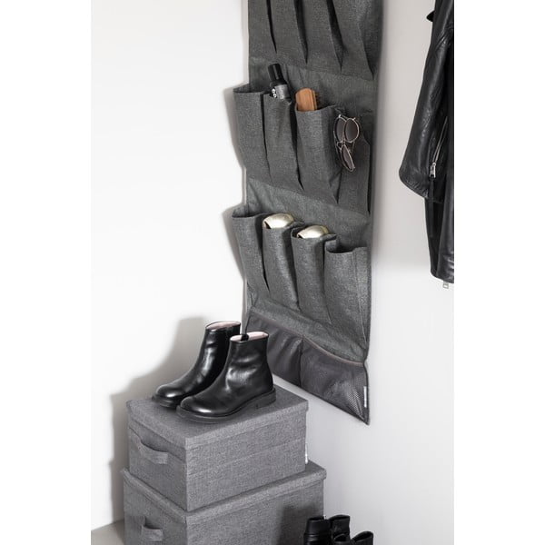 Cutie de depozitare gri din material textil cu capac 45x34x25 cm Soft Storage – Bigso-image-1