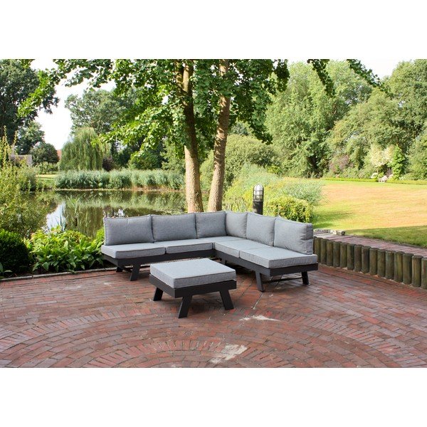 Set mobilier de grădină gri din aluminiu pentru 4 persoane Donna – Garden Pleasure-image-1