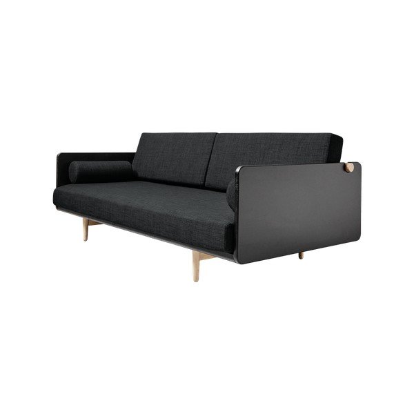 Canapea extensibilă Karup Deva Black/Raw Oak/Dark Grey-image-4