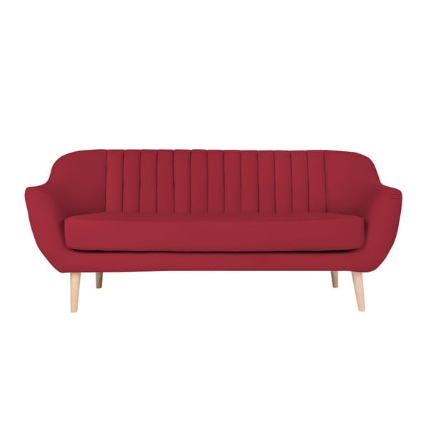 Canapea cu 3 locuri Micadoni Home Vincente, roșu