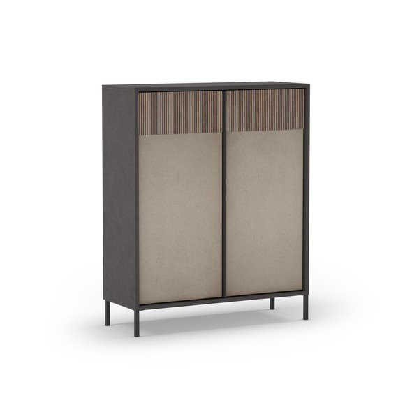 Dulap gri antracit/maro deschis 106x130 cm Amalia – Marckeric-image-3