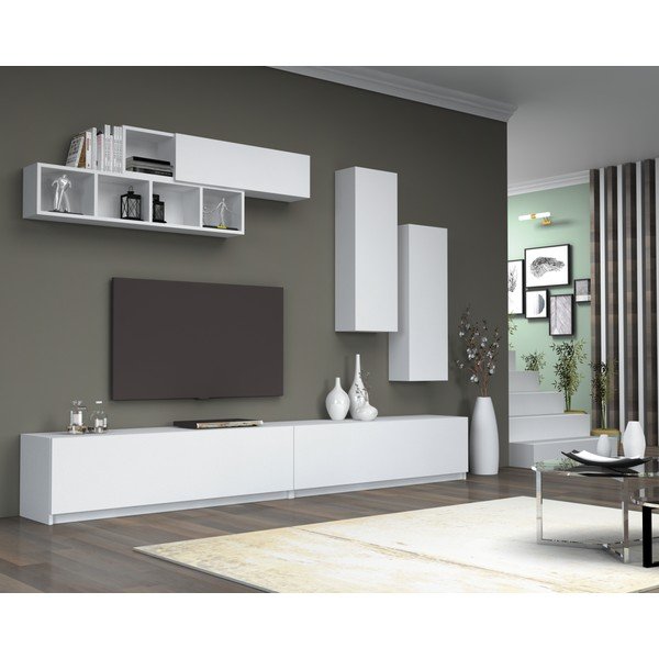 Masă TV albă 140x40 cm Dona - Gauge Concept-image-2