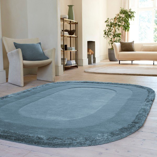 Covor albastru handmade din amestesc de lână 200x290 cm Halo – Asiatic Carpets-image-1